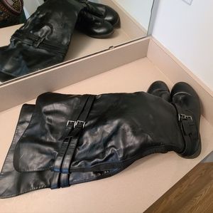 Torrid Size 12W Over the knee black cuffable leather riding boots